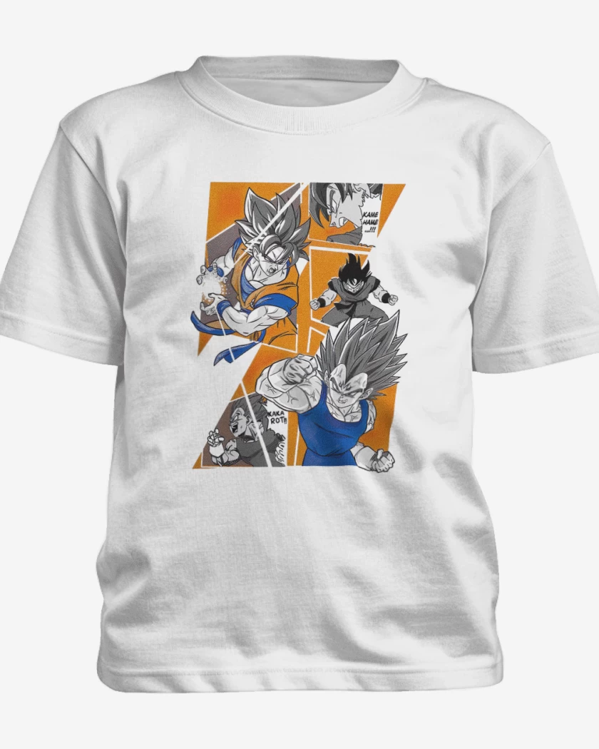 Polera de niño Blanco de Saiyan battle