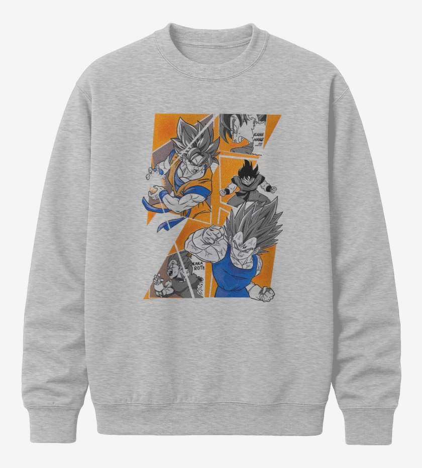 Poleron polo Gris Melange de Saiyan battle