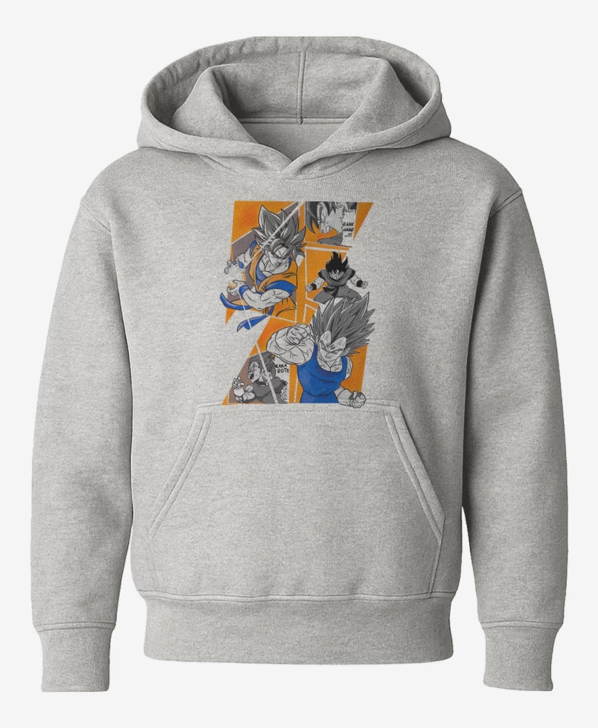 Poleron de niño Gris Melange de Saiyan battle
