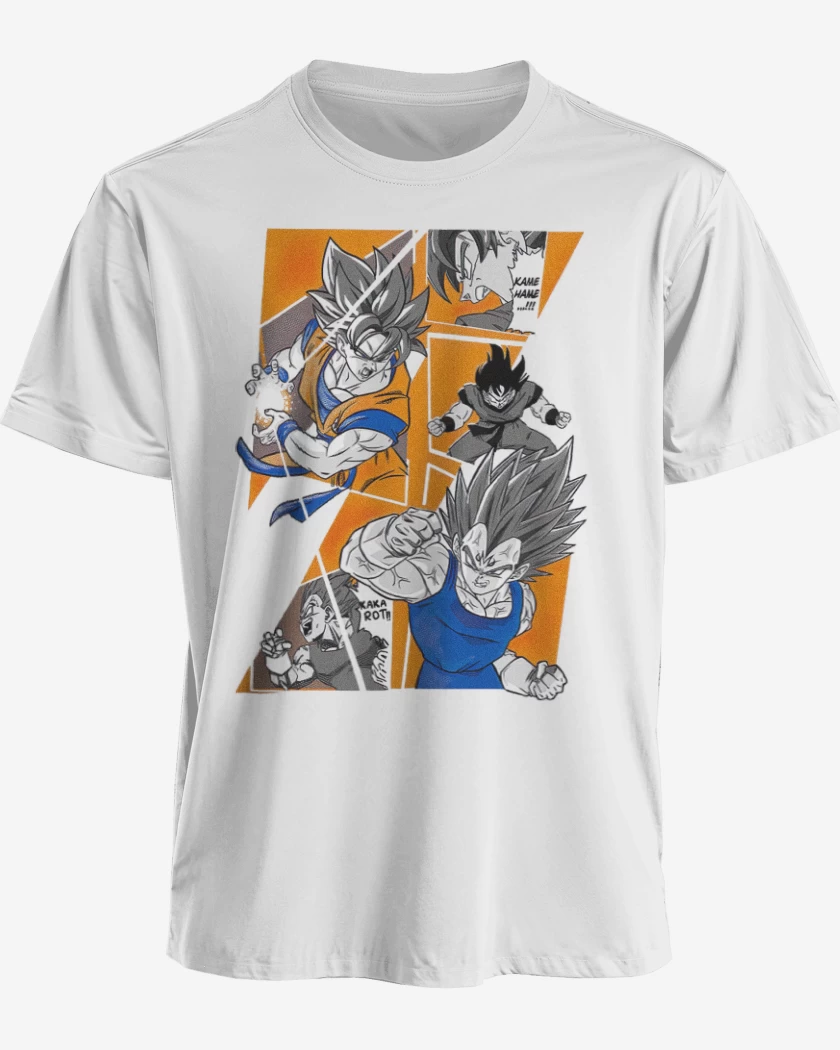 Polera premium Blanco de Saiyan battle