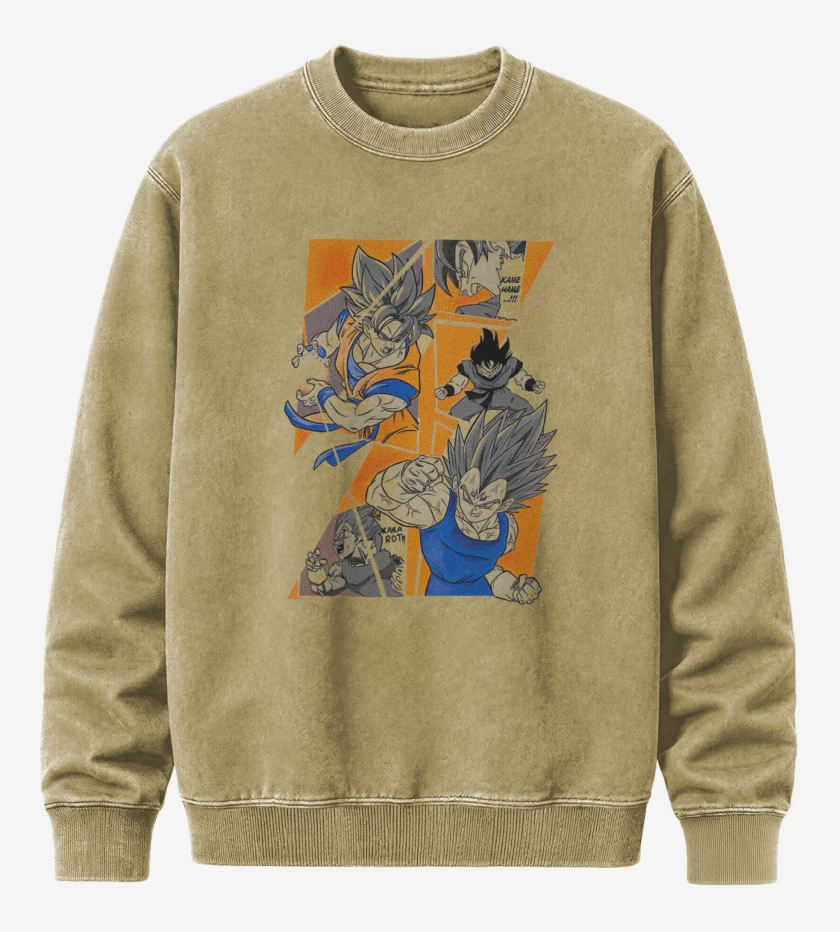Poleron Polo Acid Wash Beige de Saiyan battle