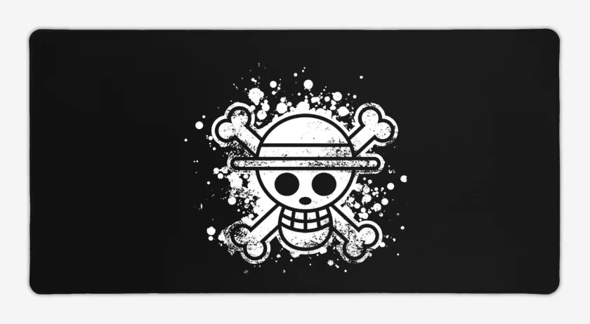 Mouse pad Gamer Negro de One piece Blanco