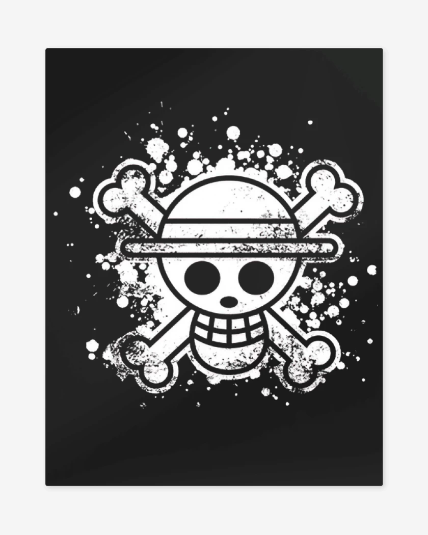 Print metalico Negro de One piece Blanco