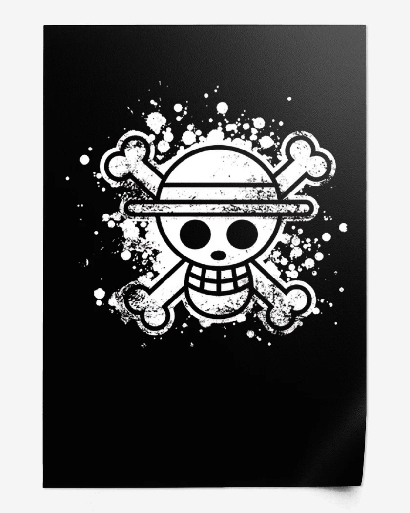 Print Negro de One piece Blanco