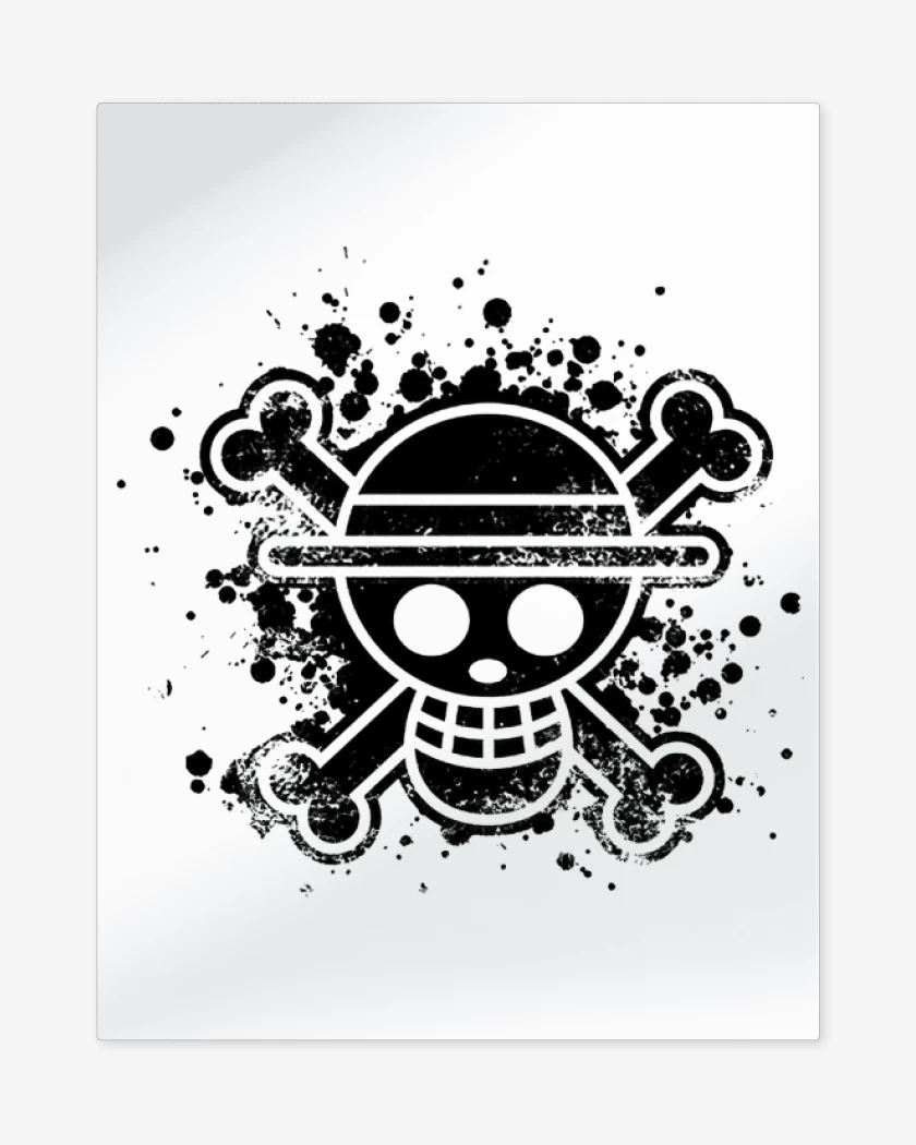 Print metalico Blanco de One piece negro