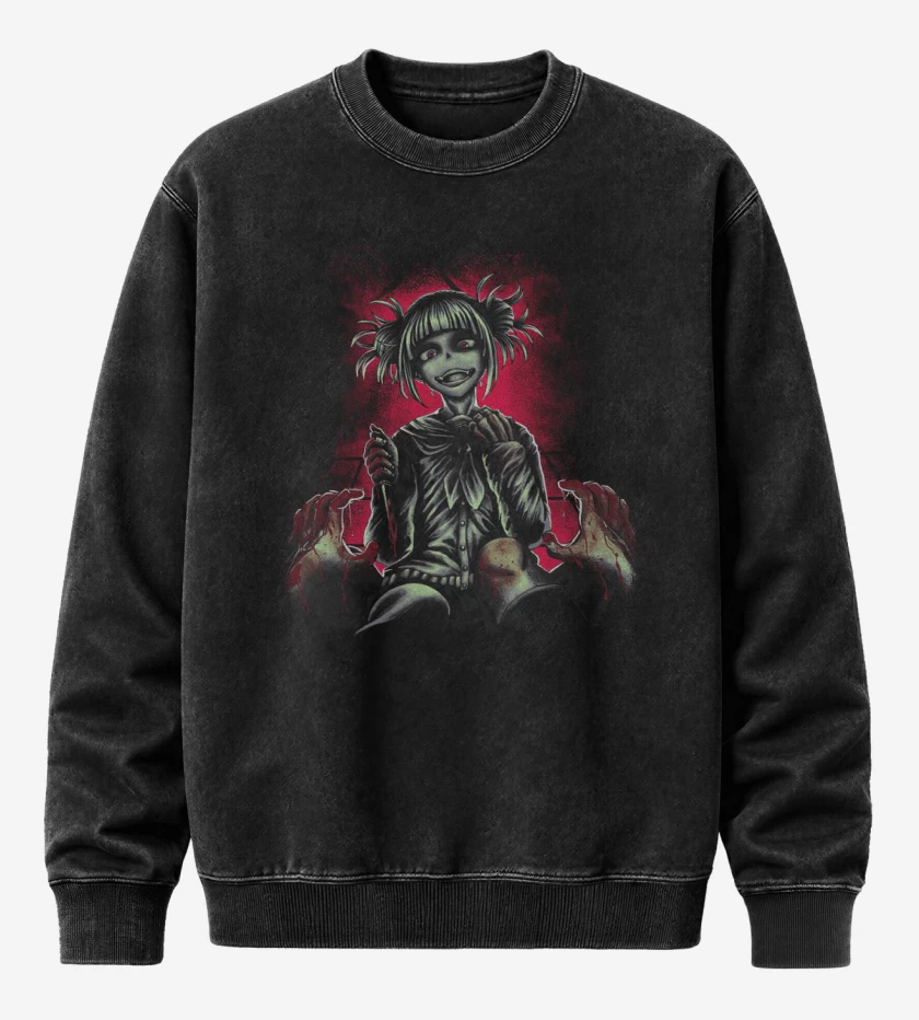 Poleron Polo Acid Wash Negro de Himiko toga