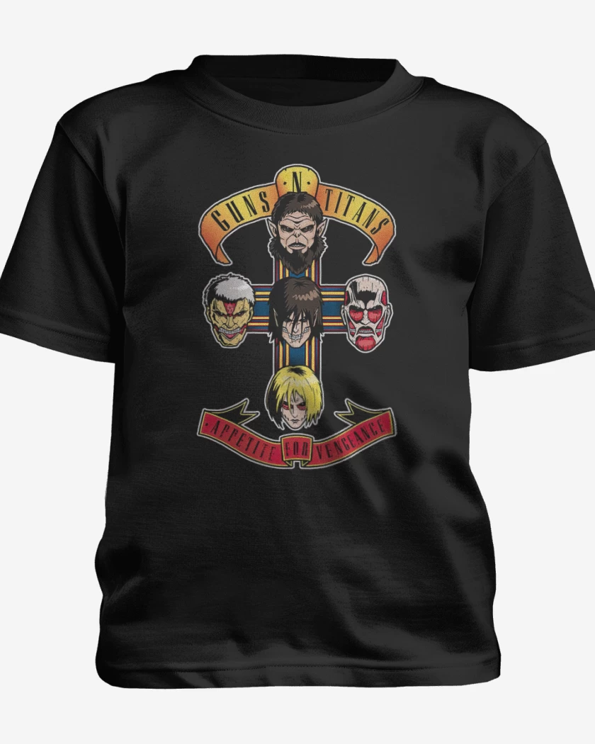 Polera de niño Negro de Guns n titans