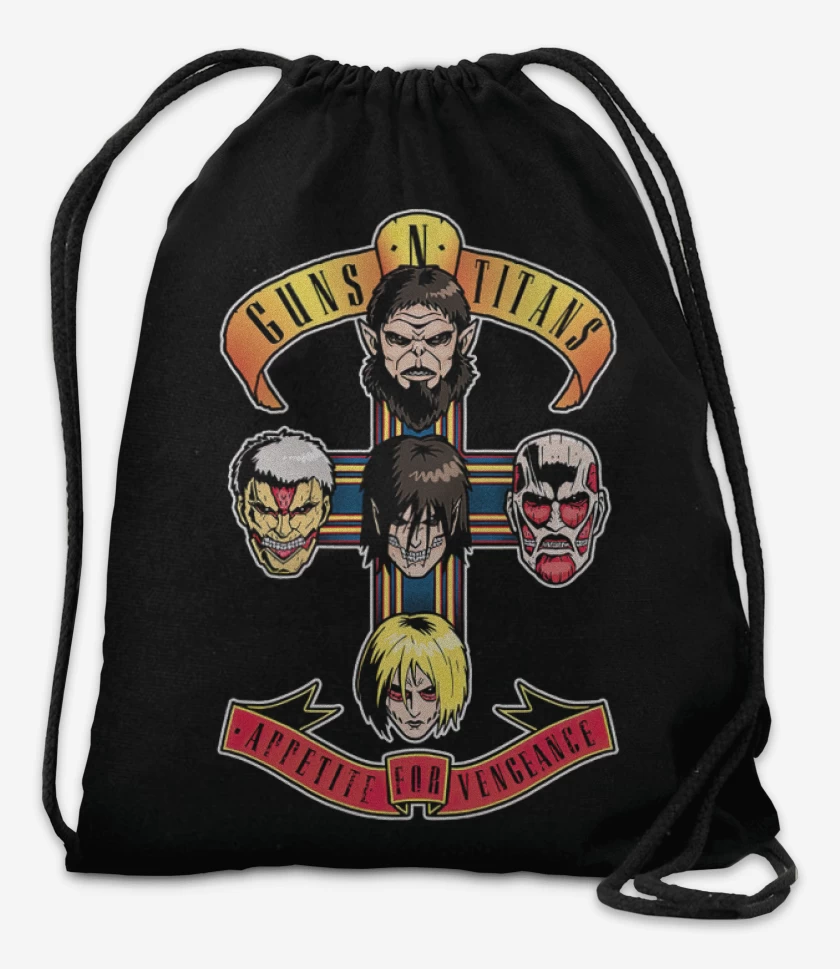 Mochila Negro de Guns n titans