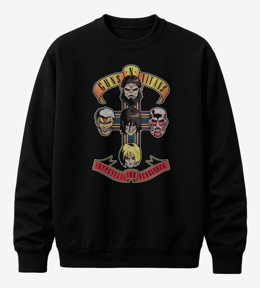 Poleron polo Negro de Guns n titans