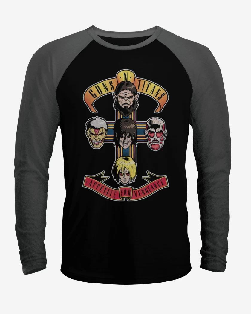 Polera Raglan Guns n titans