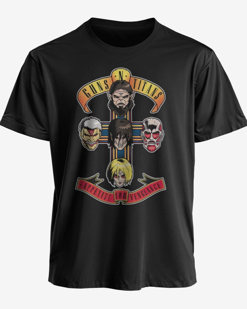 Polera premium Negro de Guns n titans