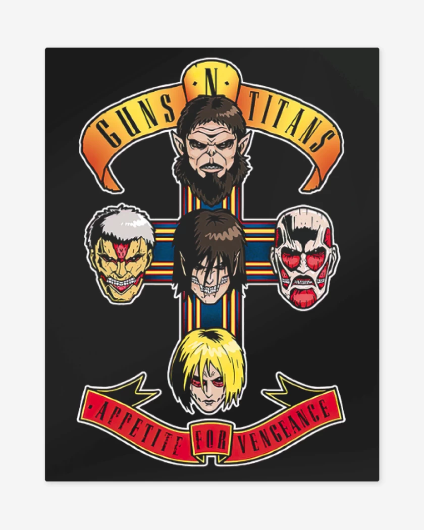 Print metalico Negro de Guns n titans