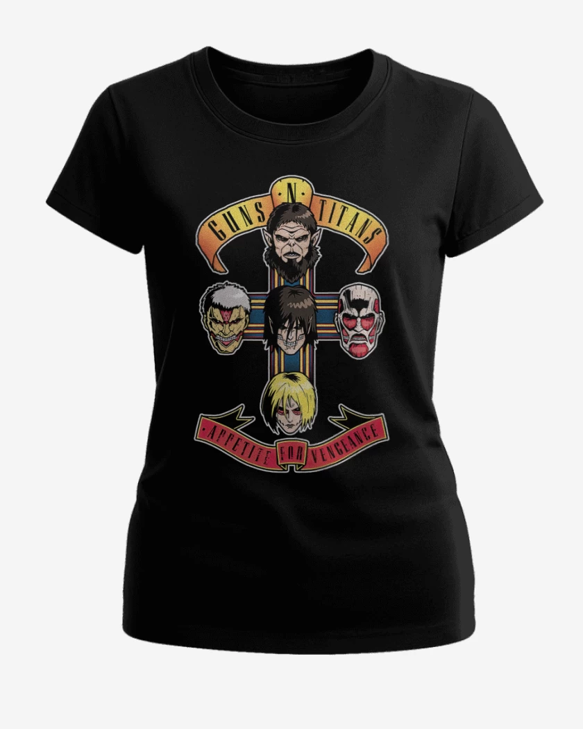 Polera de Mujer Negro de Guns n titans