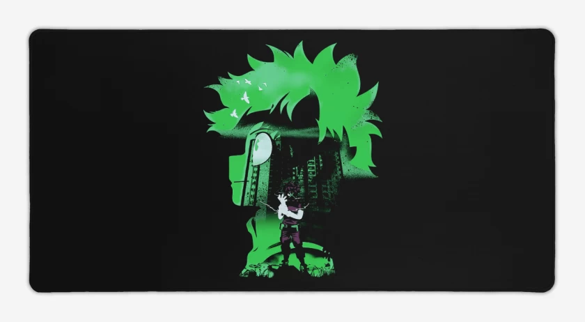 Mouse pad Gamer Negro de Deku hero