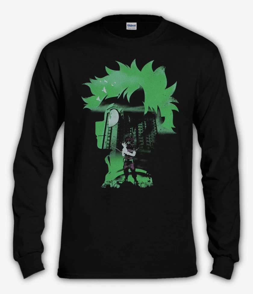 Polera manga larga Negro de Deku hero