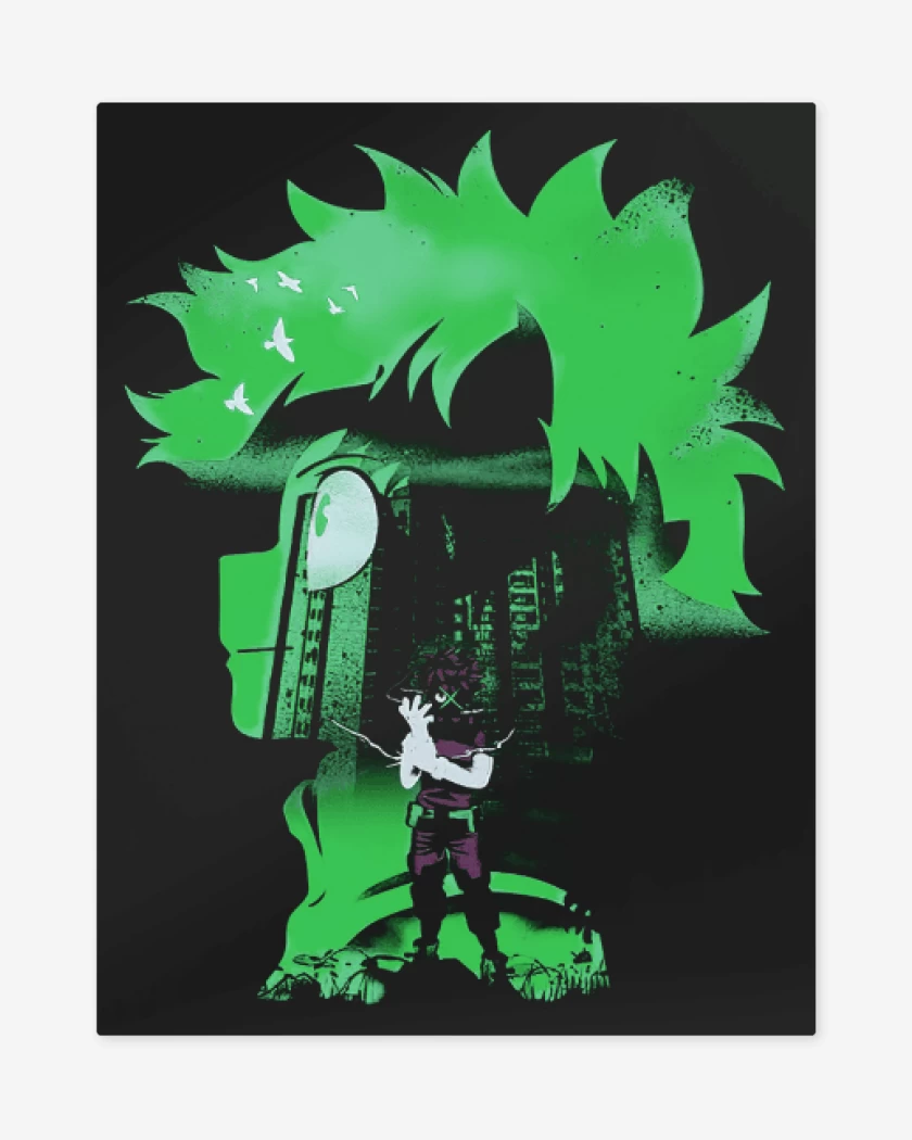 Print metalico Negro de Deku hero