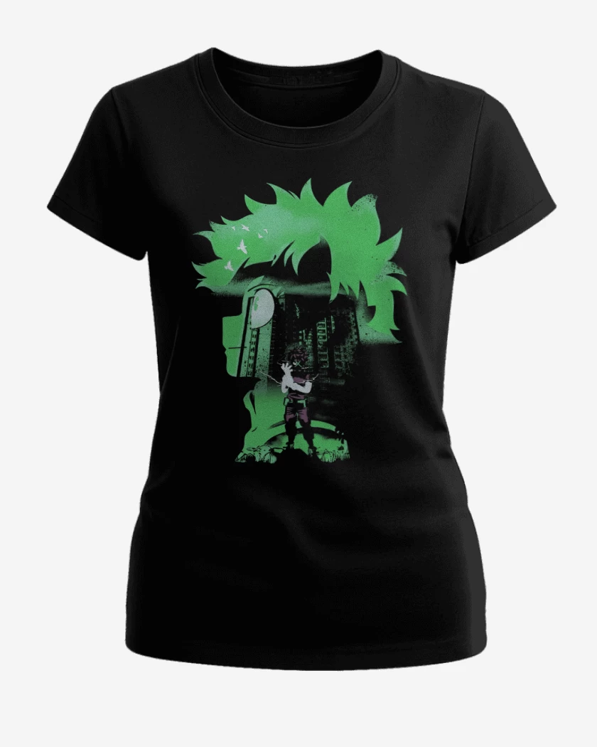 Polera de Mujer Negro de Deku hero