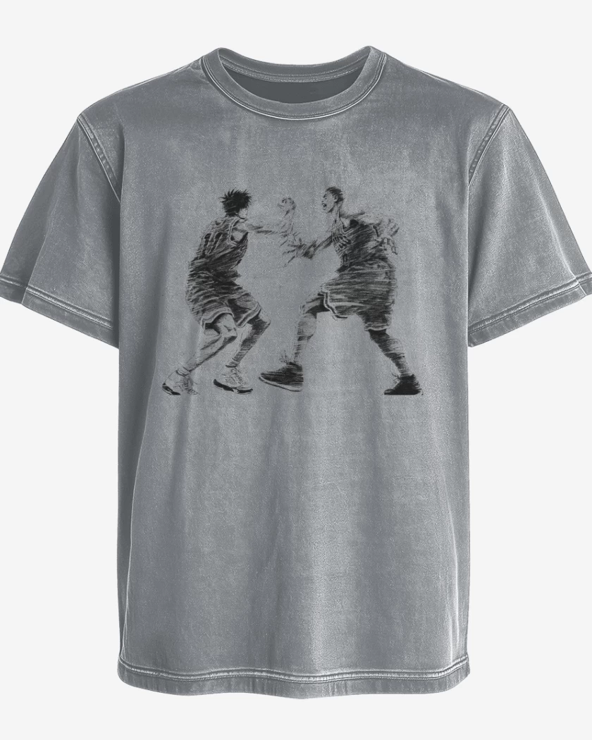 Polera desgastada Rukawa y Hanamichi son amigos