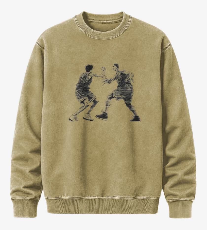 Poleron Polo Acid Wash Beige de Rukawa y Hanamichi son amigos