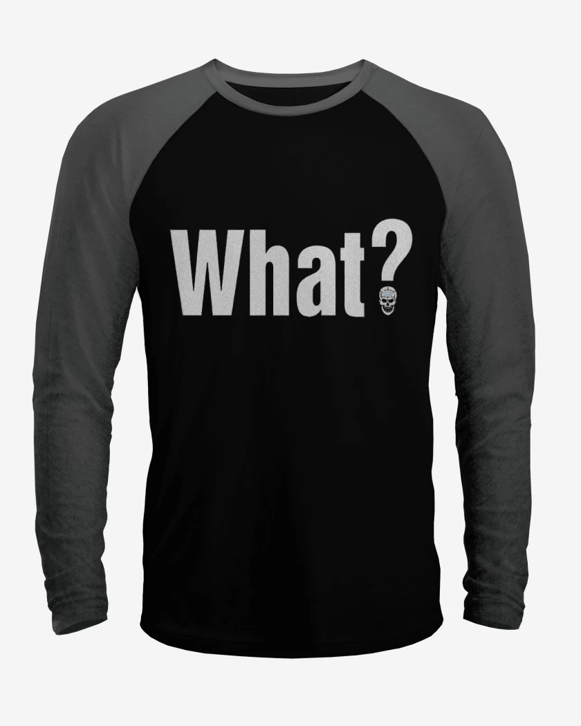 Polera Raglan Negro / Negro Heather de What?
