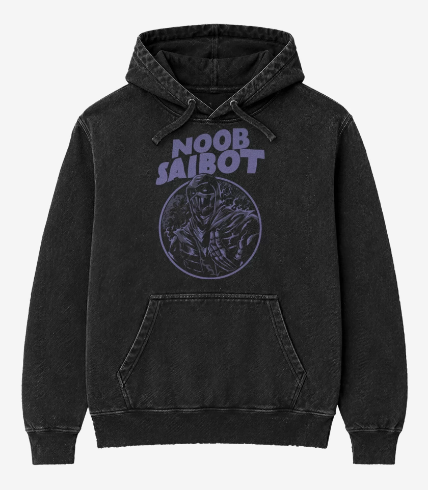 Poleron Canguro Acid Wash Negro de Noob Saibot