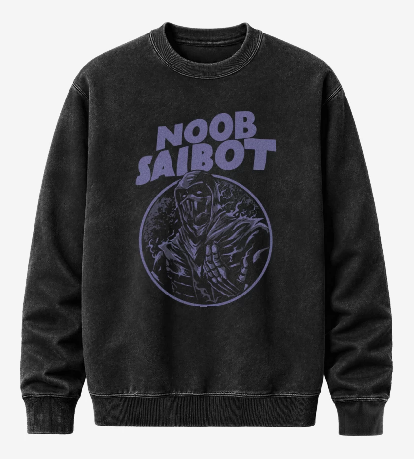 Poleron Polo Acid Wash Negro de Noob Saibot