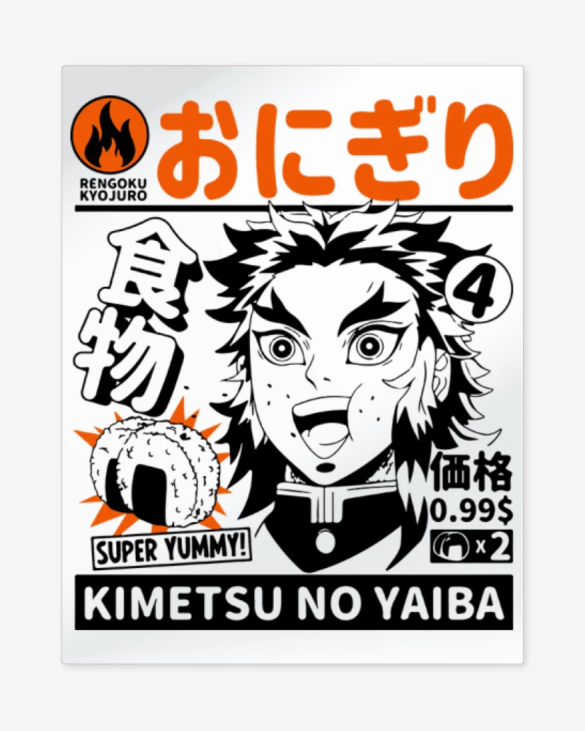 Print metalico Blanco de Rengoku