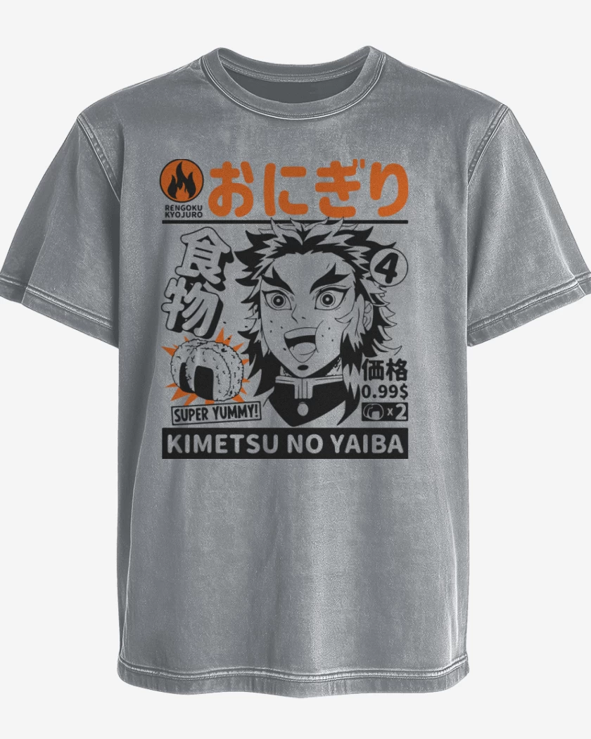 Polera desgastada Gris Melange de Rengoku