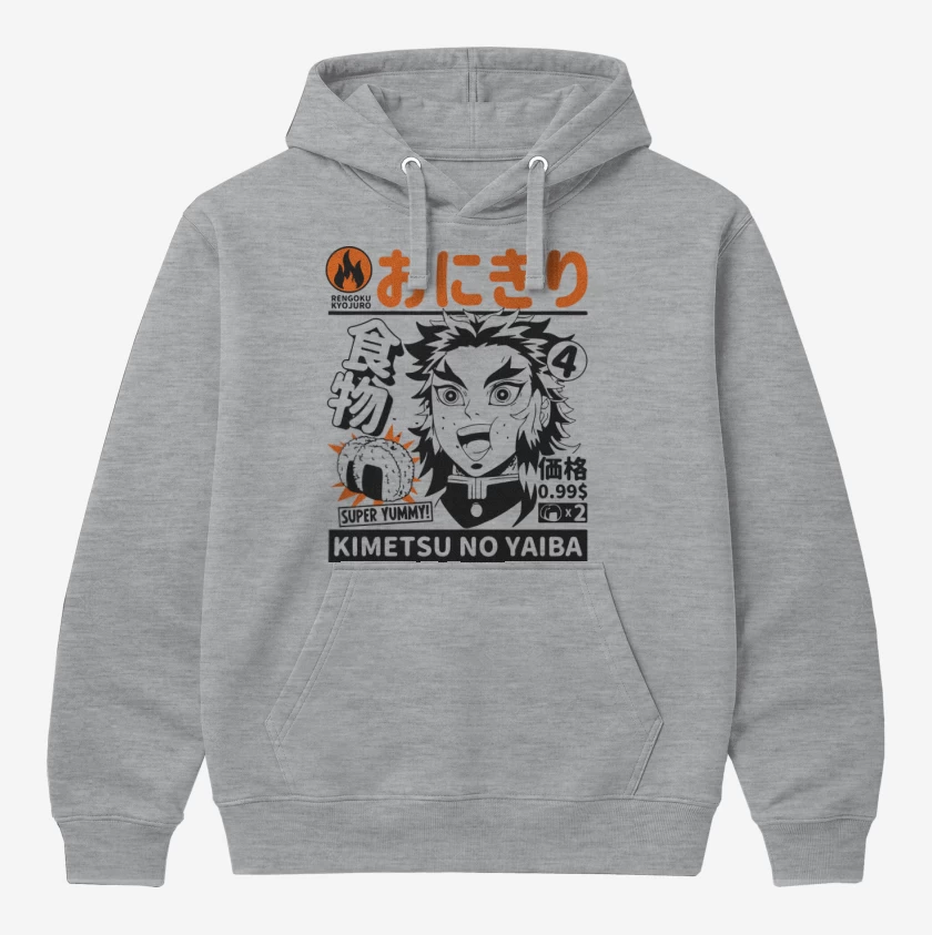 Polerón Canguro Gris Melange de Rengoku
