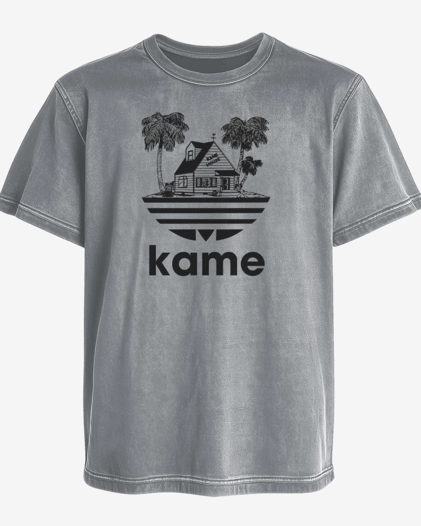 Polera desgastada Gris Melange de Kame originals