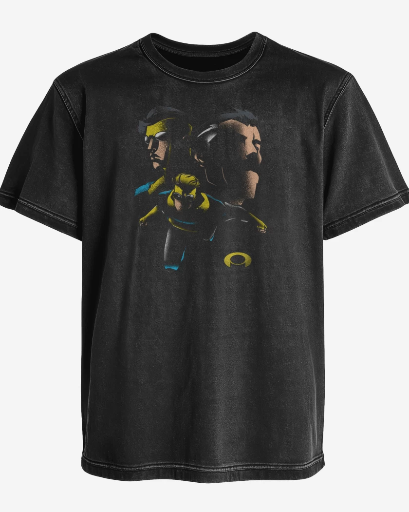 Polera desgastada Negro de invinsible y omni