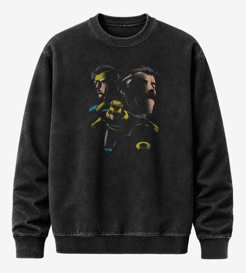Poleron Polo Acid Wash Negro de invinsible y omni
