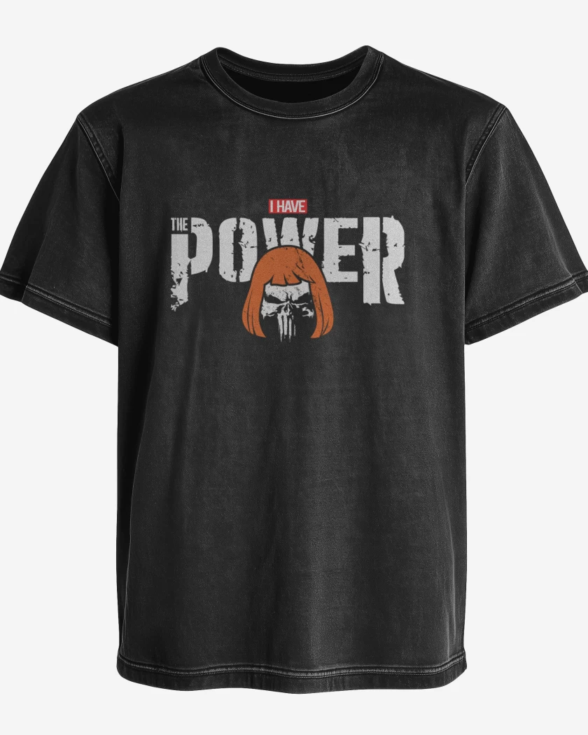 Polera desgastada Negro de i have the powersher