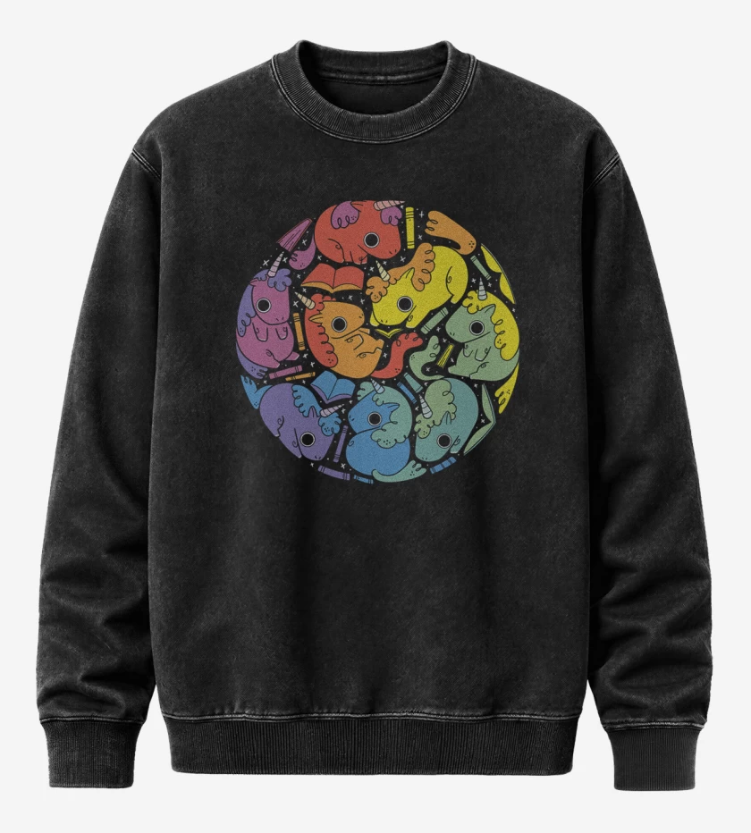 Poleron Polo Acid Wash Negro de Ternuritas