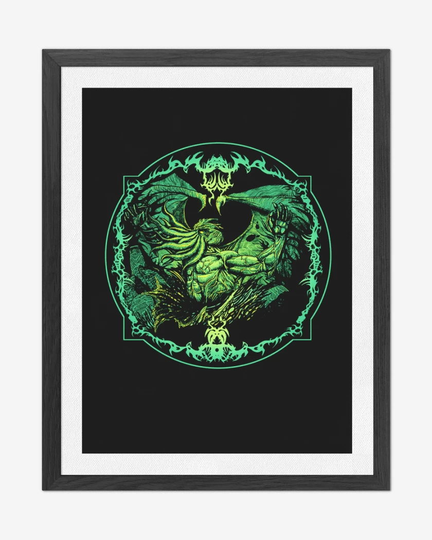 Cuadro decorativo Negro de Cthulhu musculoso