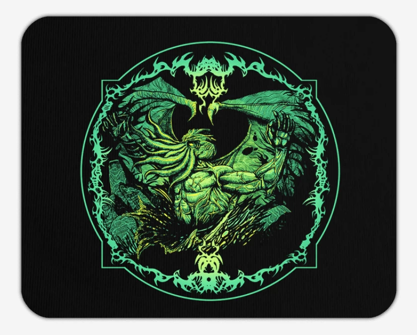 Mousepad Negro de Cthulhu musculoso