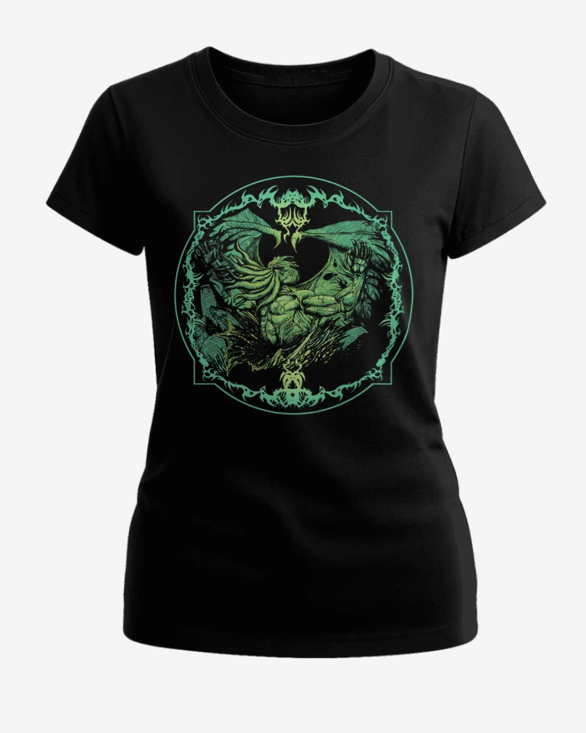 Polera de Mujer Negro de Cthulhu musculoso