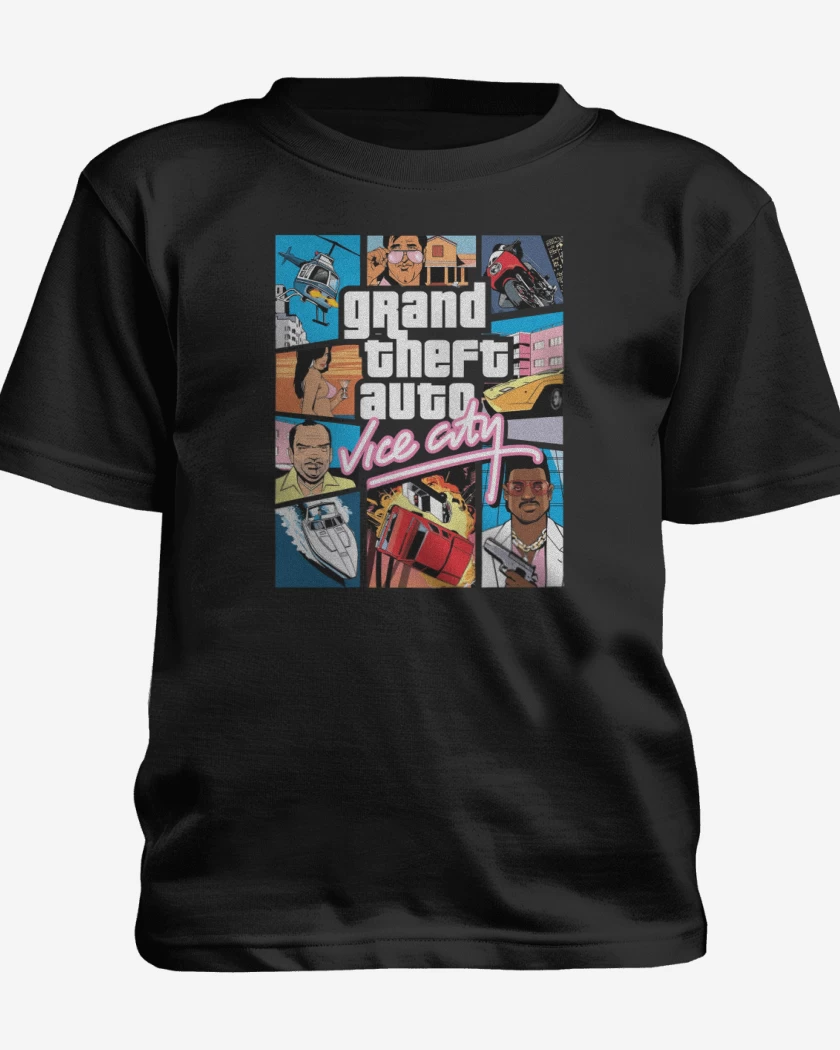 Polera de niño Negro de GTA Vice CIty