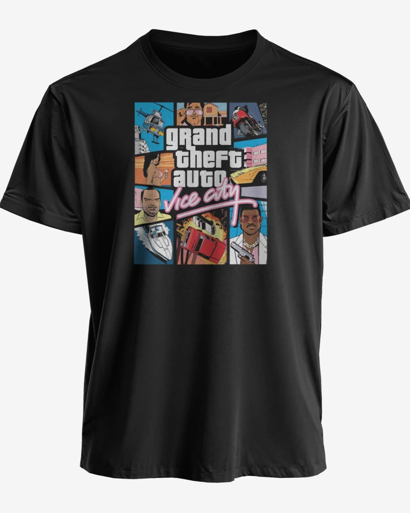 Polera premium Negro de GTA Vice CIty