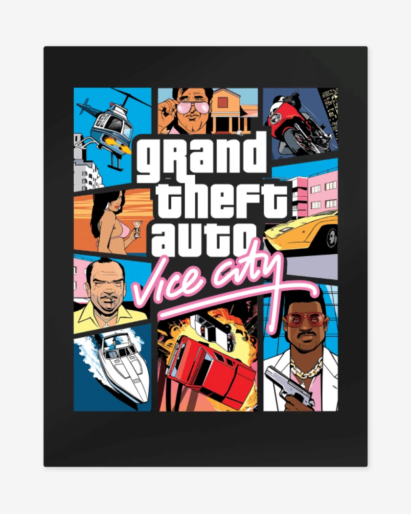 Print metalico Negro de GTA Vice CIty