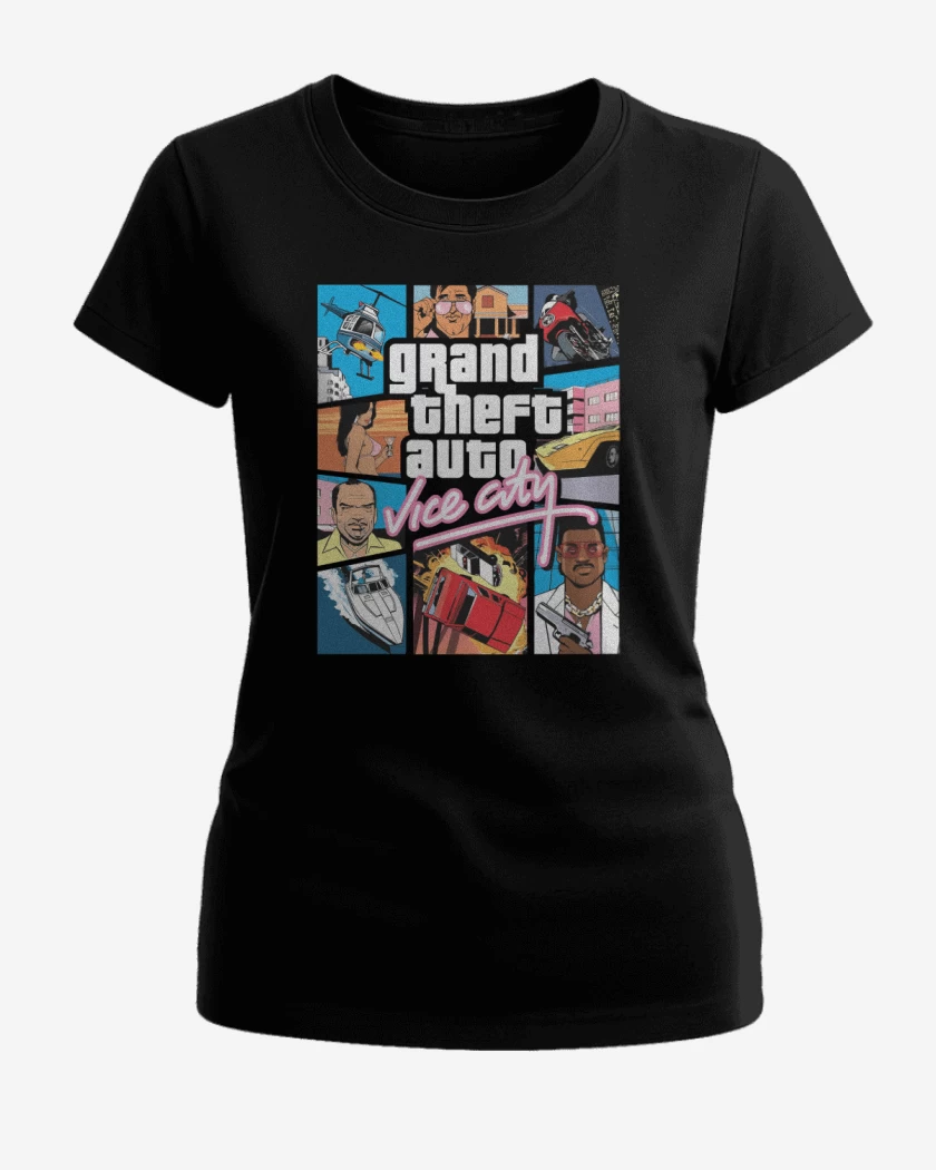 Polera de Mujer Negro de GTA Vice CIty