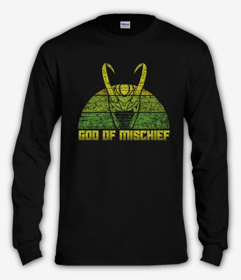 Polera manga larga Negro de god of mischief