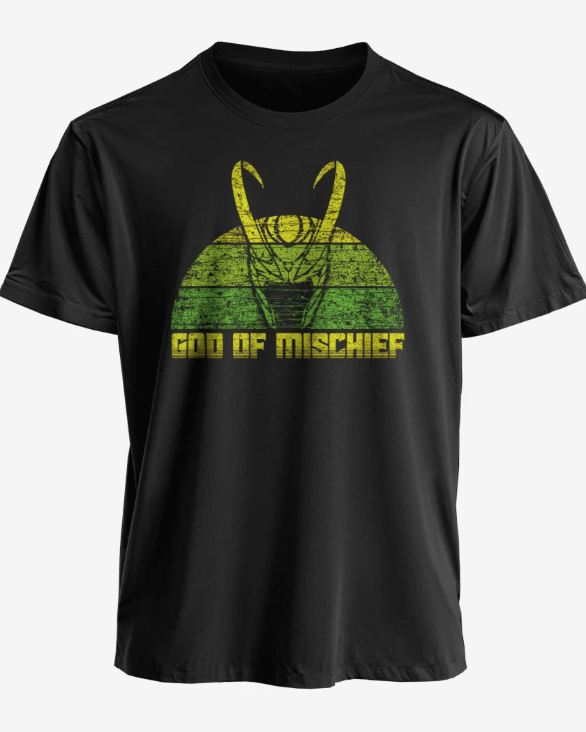 Polera premium Negro de god of mischief