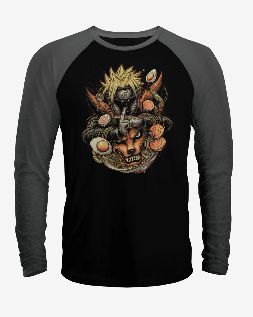 Polera Raglan Negro / Negro Heather de Naruto