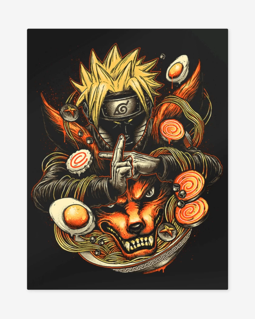 Print metalico Negro de Naruto