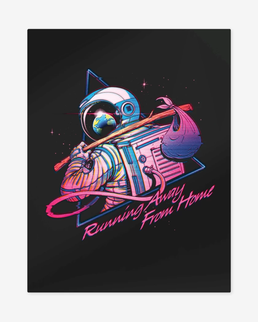Print metalico Negro de De la espacial