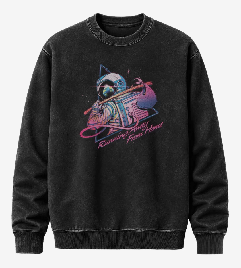 Poleron Polo Acid Wash Negro de De la espacial