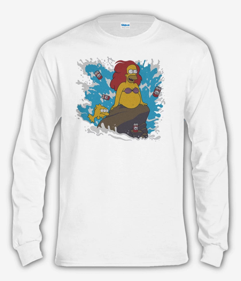 Polera manga larga Blanco de Homero definitivo