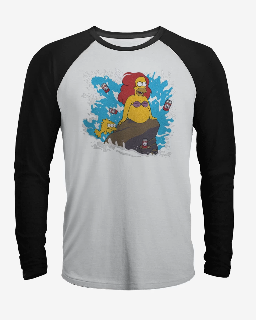 Polera Raglan Blanco / Negro de Homero definitivo