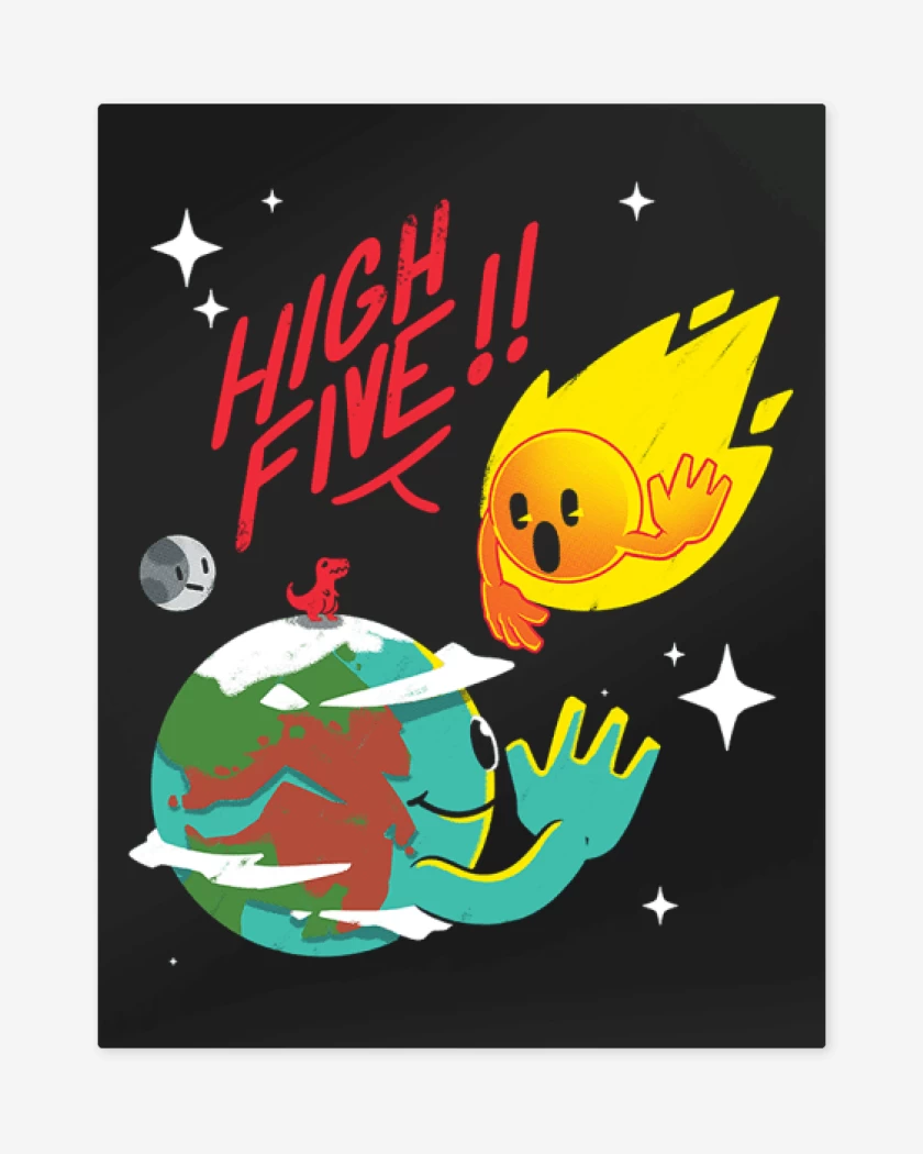 Print metalico Negro de High five